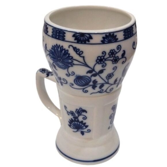 Vienna Woods Vintage Fine China Sundae/Soda Mugs‎ Blue White Onion Pattern Set 3 - Picture 6 of 11